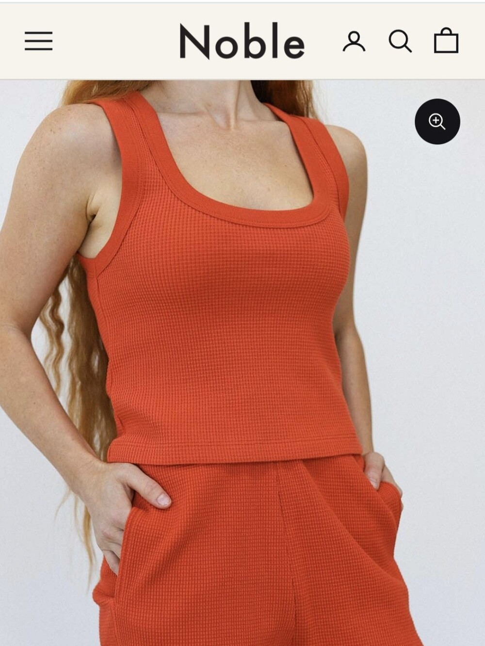 Noble Waffle Tank in Paprika Red XS